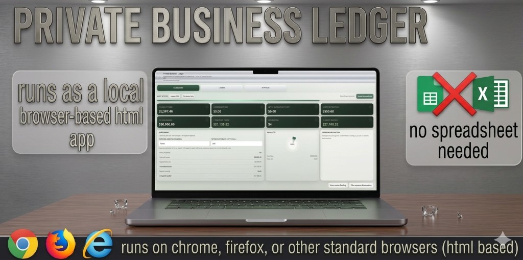 Private Business Ledger no spreadsheet preview